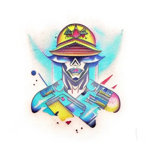 A Unique Fusion Of New School Techniques And Cyberpunk Aesthetics In A Tattoo Design
