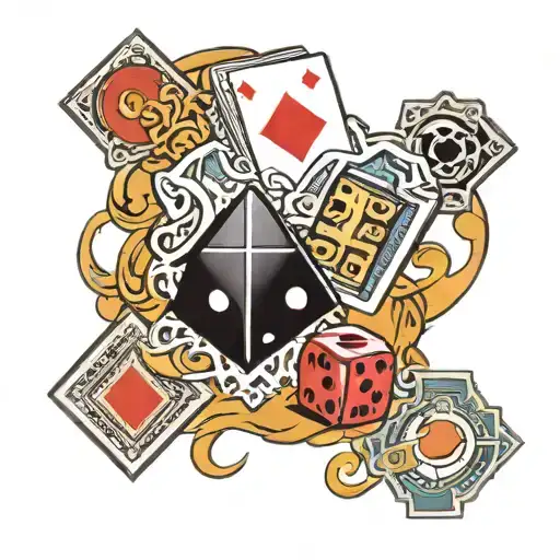 Dice Money And Cards