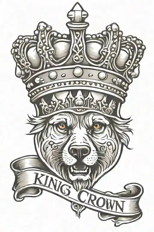 Kings Crown On Dog Pawprint With Name King