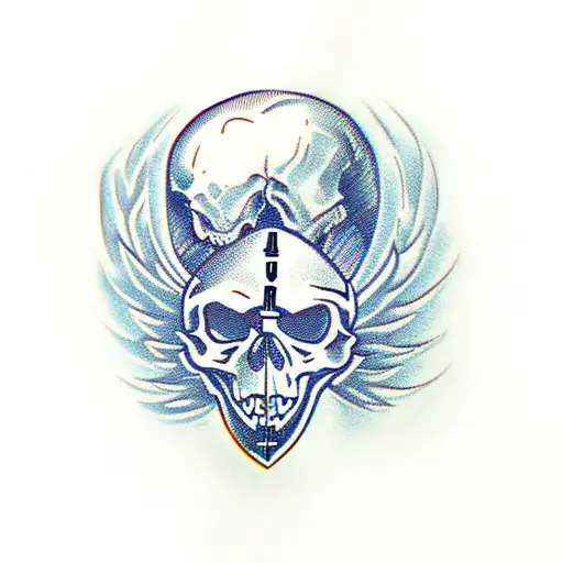 Skull Wings Carpe Diem Momento Mori Text