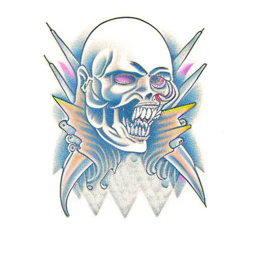 Psychedelic Face Representing The Release Of Struggles And Weights