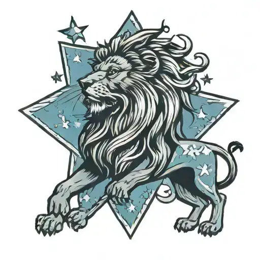 Lion In A Star Sign