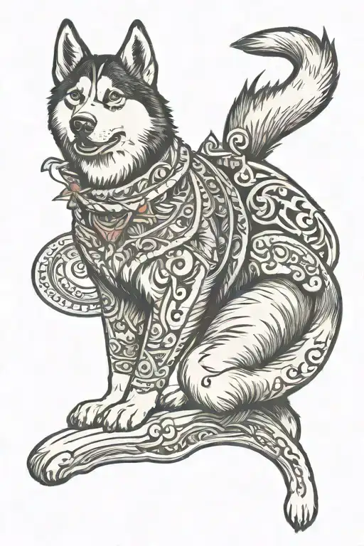 Husky Full Body Climbing Down