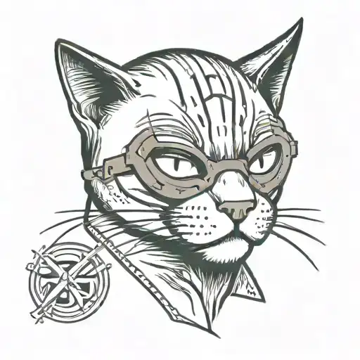 Daredevil Comic Book Style Tattoo Of A Cat