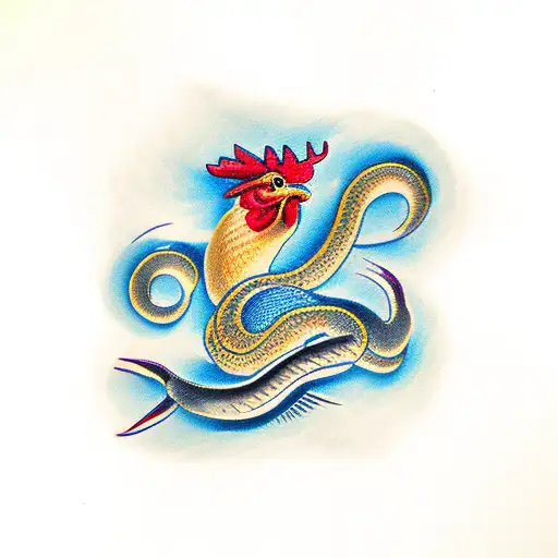 Snake And A Rooster