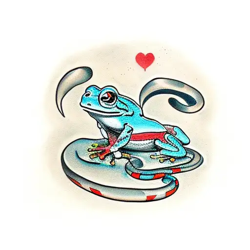 A Frog In A Boxing Match Against A Snake