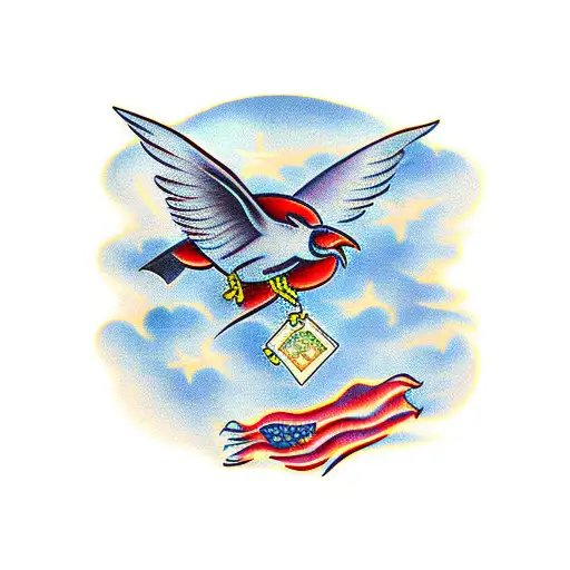 Craw Flying Of With A Bag Of Money