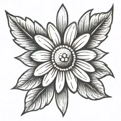 A Daisy With A Cross Of Jesus Christ