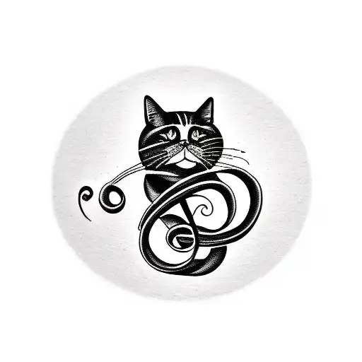 Bass Clef As Black Cat