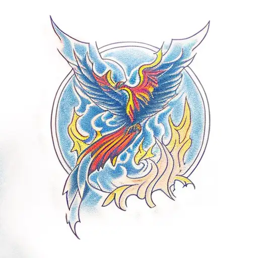 A Phoenix Rising From Flames Symbolizing Overcoming Challenges