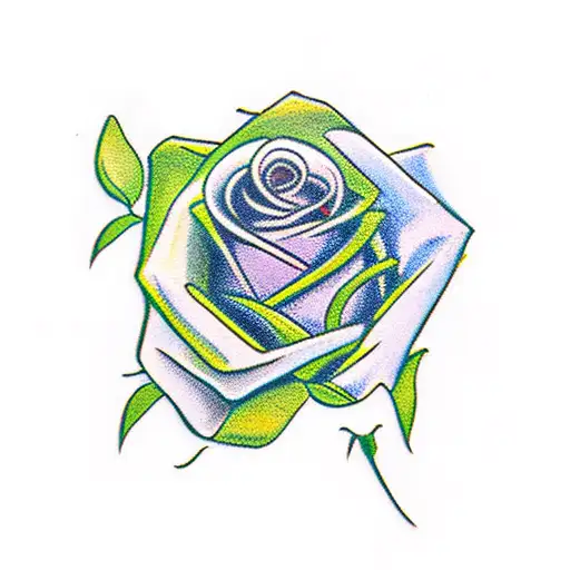 Red Rose Grern Leaves