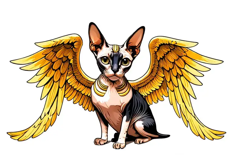 Sphinx Cat With Fantasy Wings