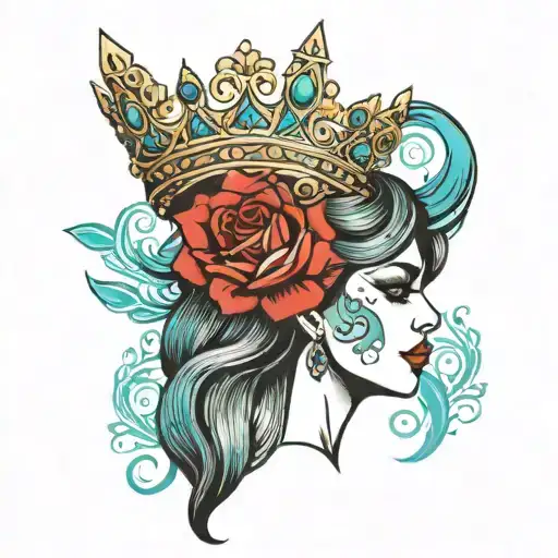 Mirmade Wearing A Crown With A Turquoise Tail And A Golden Sandy Touch