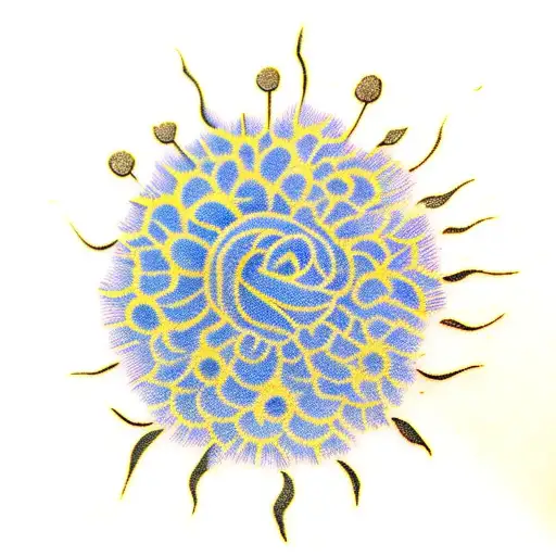 Dainty Yellow Dandelion Flower In Heart Shape