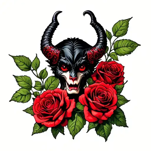 Black Demon And Red Roses Hip