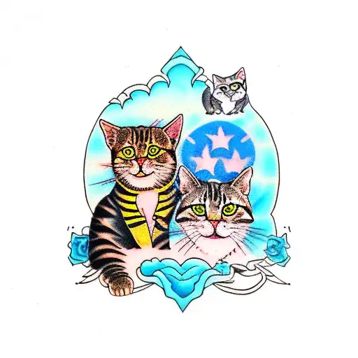 Two Cats One Is Black Tortoise Other Is Orannge