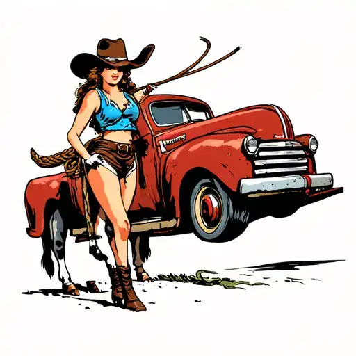Cow Girl With A Lasso 'Tight Sling Towing & Recovery'