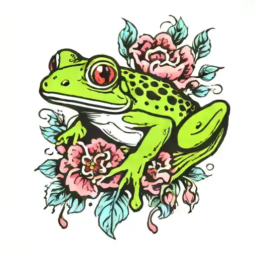 Frog With Carnations