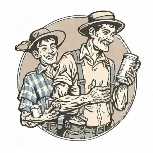 A Waterboy Holding A Book And A Water Jug