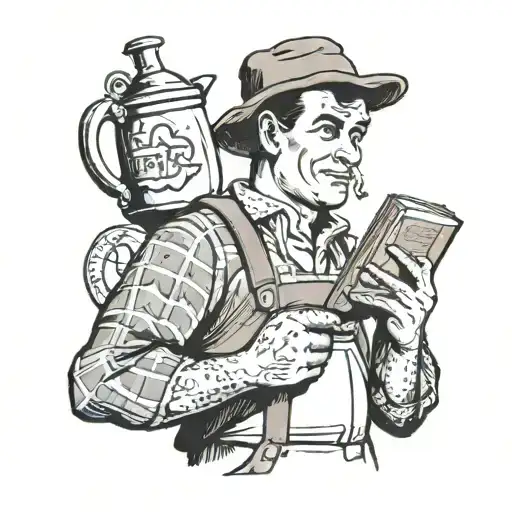 A Waterboy Holding A Book And A Water Jug