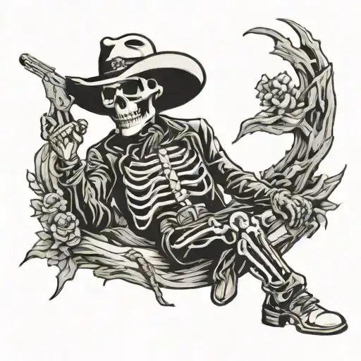 Skeleton Cowboy Outlaw