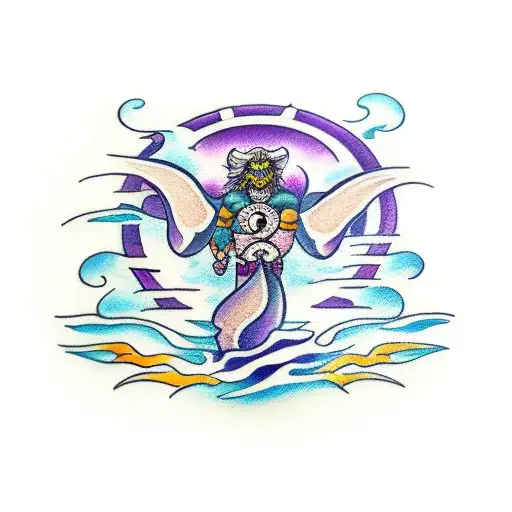 Warrior Ocean With Amethyst Undertone Symbol