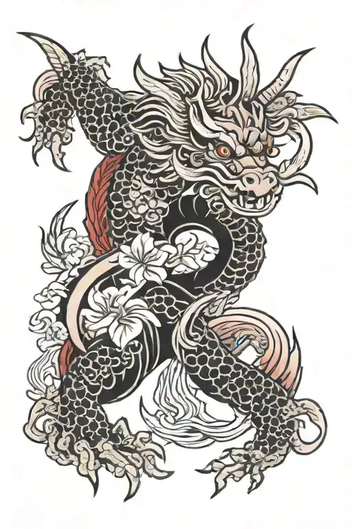 Traditional Black Amd Red Japanese