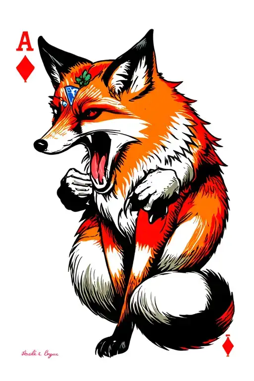 Menacing Fox Dealing Cards