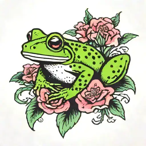 Frog With Carnations