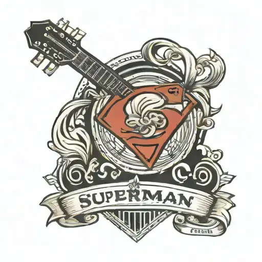 Superman Logo With An Acoustic Guitar