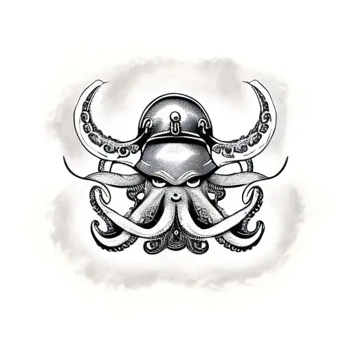 Viking Octopus For Left Shoulder And Sleeve