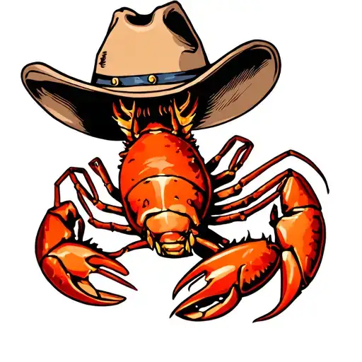 Crawfish Wearing A Cowboy Hat