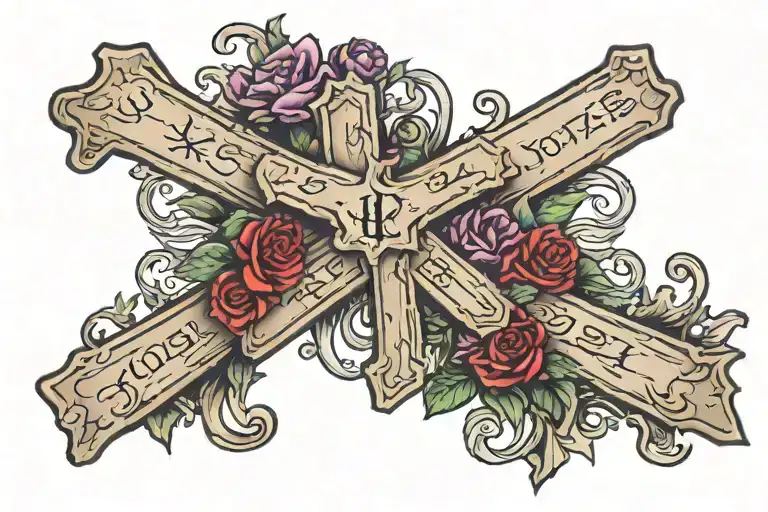 Roman Numerals With The Date 9-15-2024 With A Cross