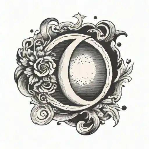 Letter Z With Moon Waxing Moon Phase