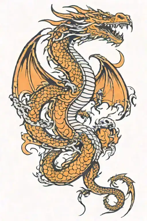 Dragon Emerging From Fiery Portal