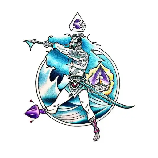 Warrior Ocean With Amethyst Undertone Symbol