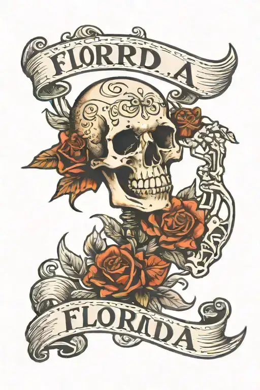 Florida With A Skeleton Hand Reaching Over It