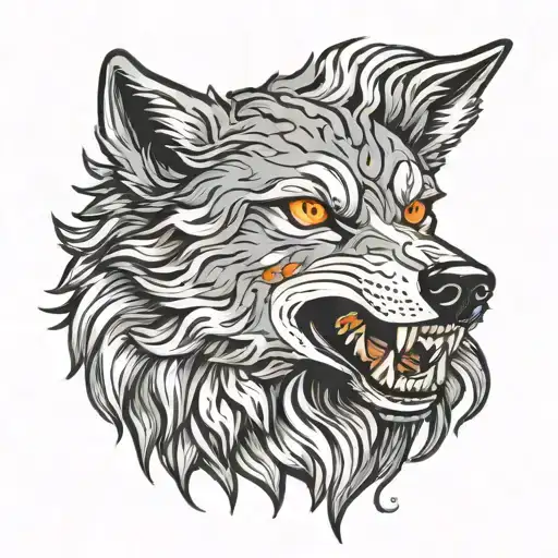 A Regal Wolf Looking Vicious And Menacing