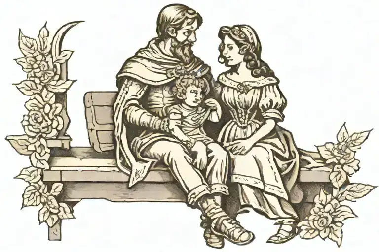 Medieval Woman With Male Child