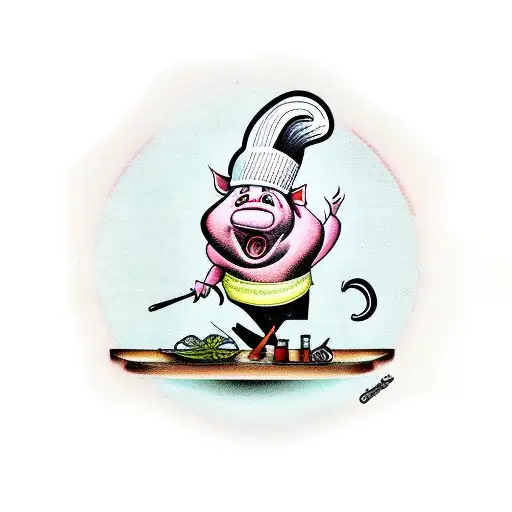 Chef Pig On Farm