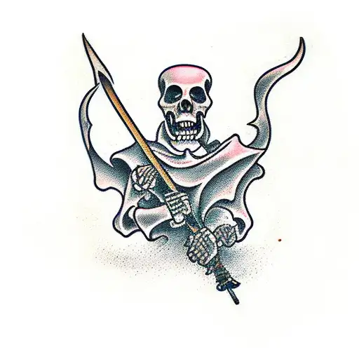 Traditional Grim Reaper Vintage Skateboarding