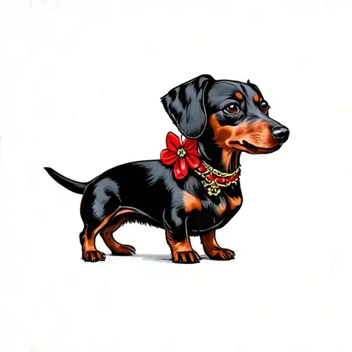 Dachshund Girl Black Brown