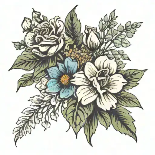 Birth Month Flower Bouquet With July April October