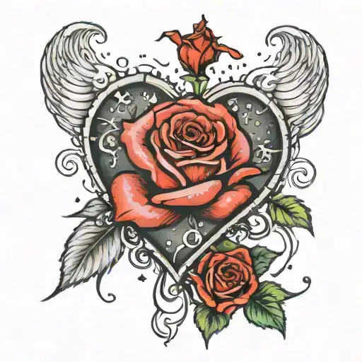 Cracked Heart Liquid Drops Dopamine Seratonin Vapor Clouds Broken Rose