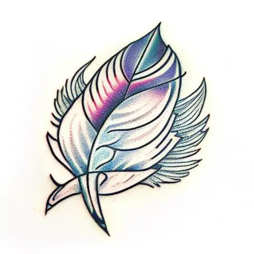 Hand Tattoo Of A Wicked Cool Feather