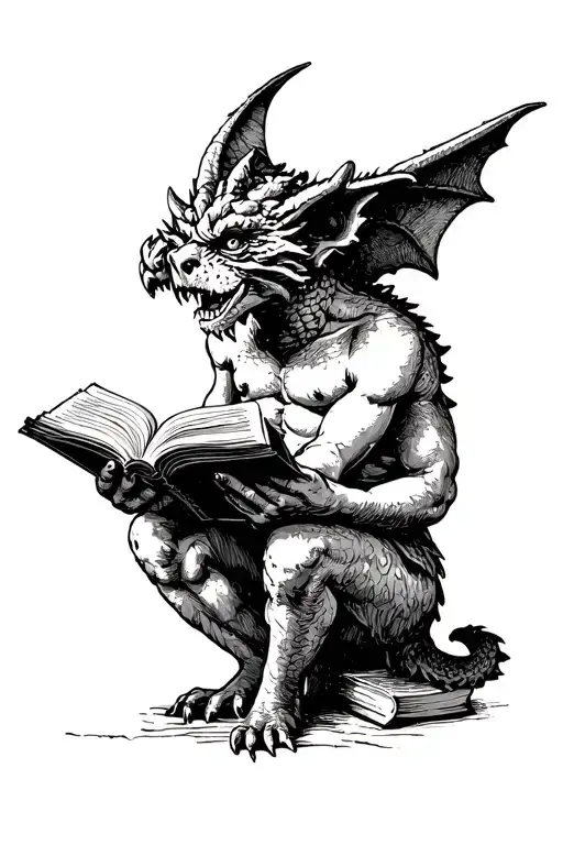 Gargoyle Reading Book