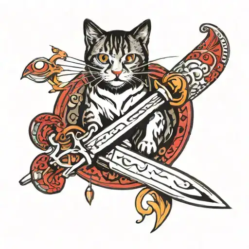 Knife And Cat