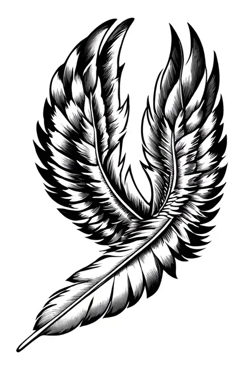 2 Feather Wings Spread