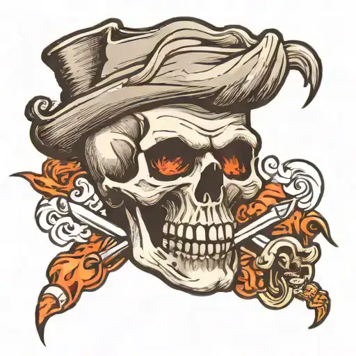 Angry Skull Smoking