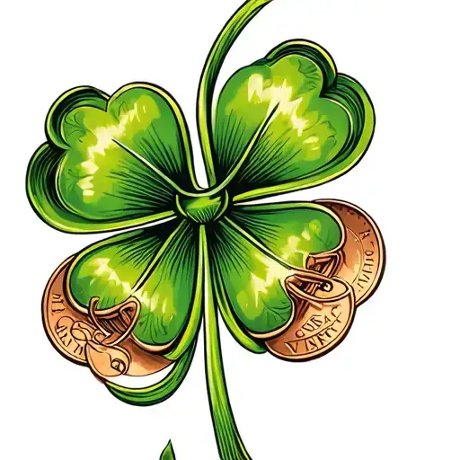 Penny Four Leaf Clover Intertwined